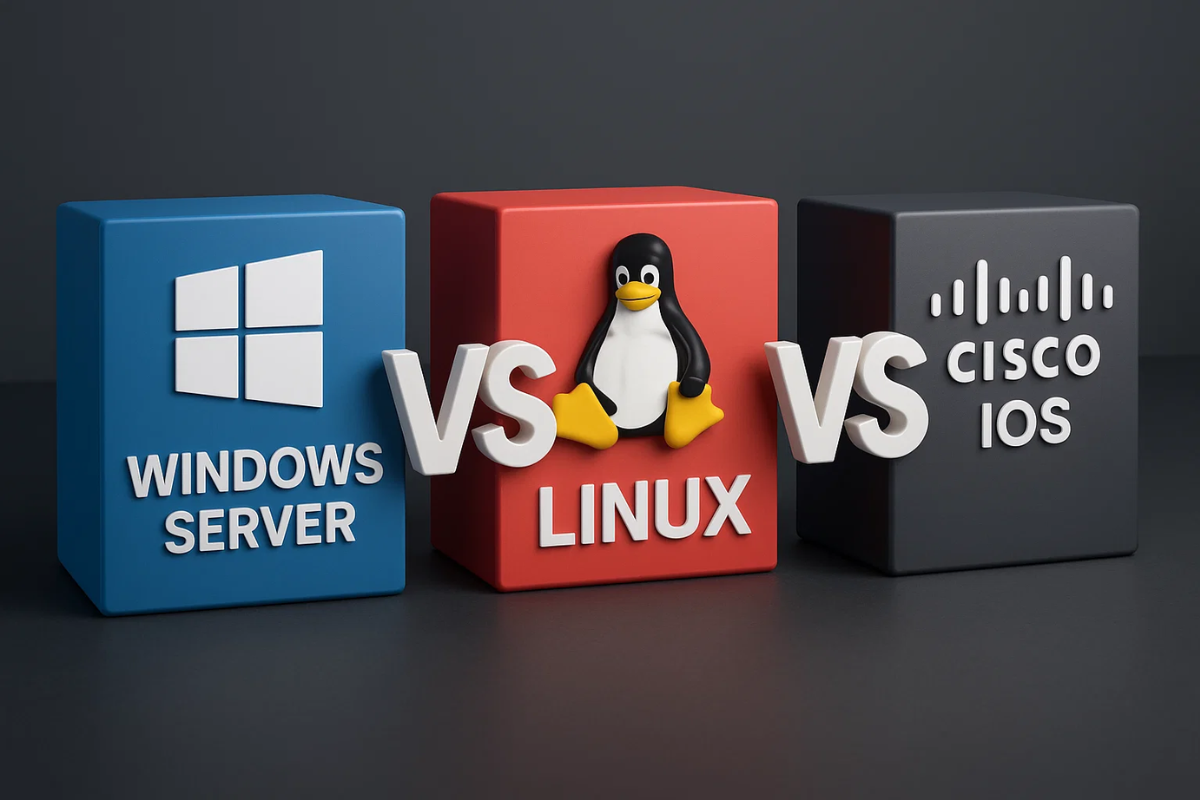 Windows Server vs Linux vs Cisco IOS comparison table