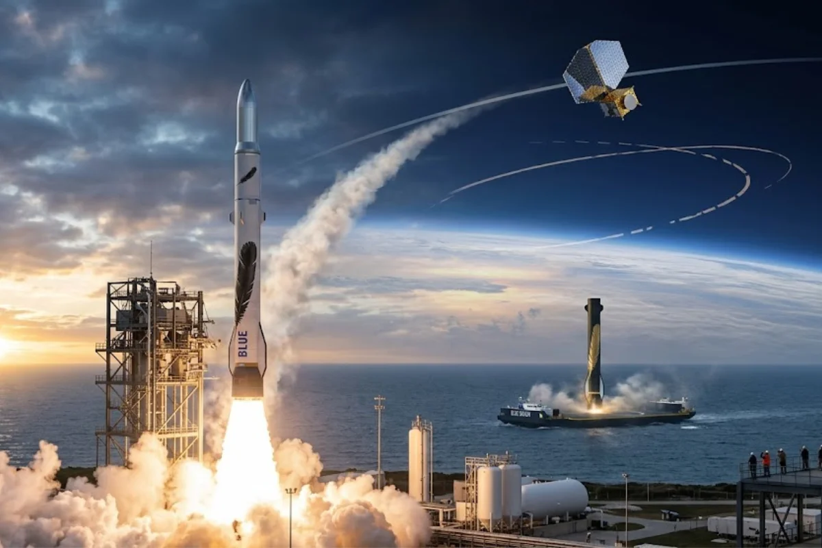 Blue Origin’s New Glenn booster reuse milestone raises questions about the future of reusable heavy-lift rockets