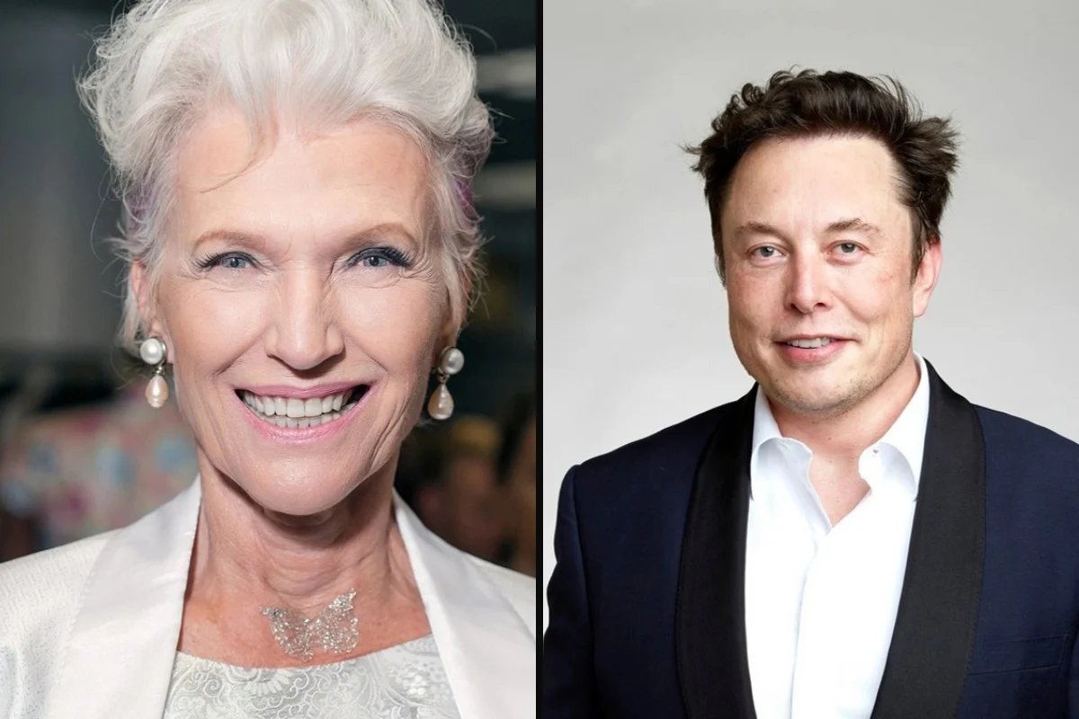 Maye Musk and her son Elon Musk, both smiling