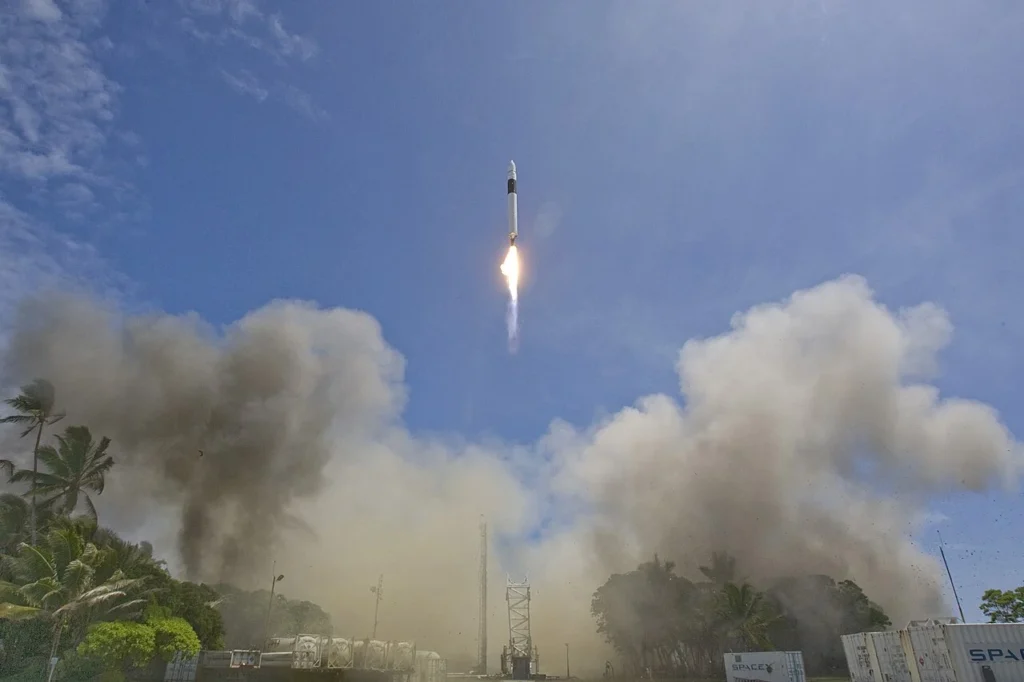 SpaceX's Falcon 1 rocket launching from Omelek Island on September 28, 2008